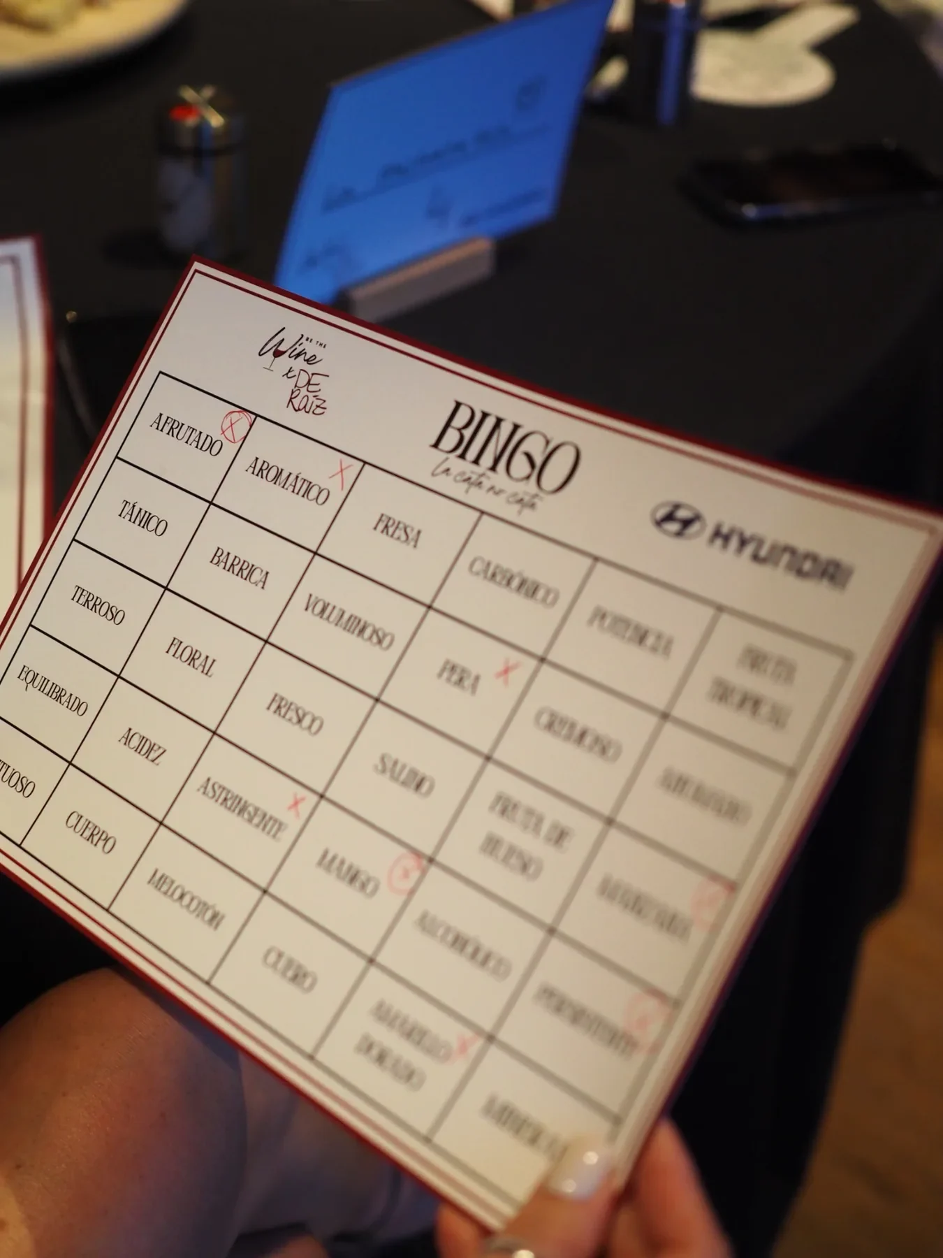 Wine Bingo durante el evento